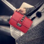Punk-chic Chain Studded Vegan Crossbody Bag