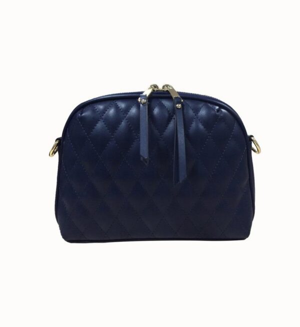 Quilted Chain Genuine Leather Bag 10 chained women genuine leather navy bag