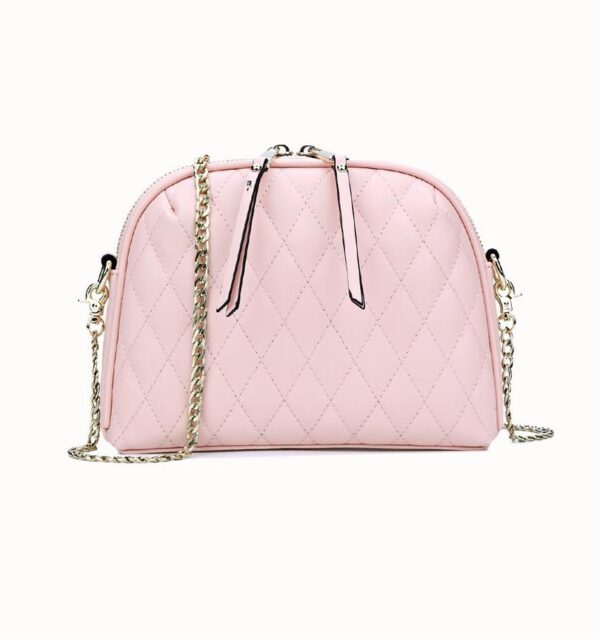 Quilted Chain Genuine Leather Bag 7 chained women genuine leather powder nude bag