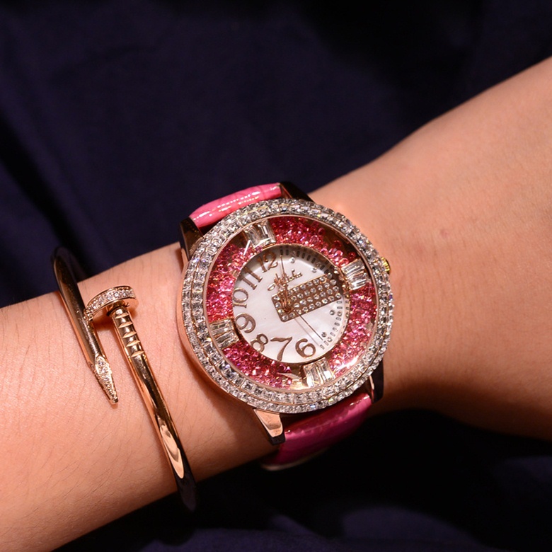 2026 Luxury Accessories Trends: Must-Have Women's Watches, Retro Sunglasses, Crystal Rings & Stylish Hats 55 colored swarovski rhinestone leather corded pink sleeve watch