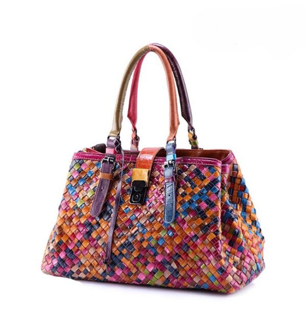 colored woven sleeve bag