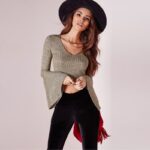Batwing Crop Triko Sweater