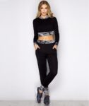 Crop Hoodie Camoflauge Tracksuit Set