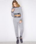 Crop Hoodie Camoflauge Tracksuit Set