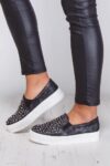 Glam Crystal Embellished Platform Sneakers
