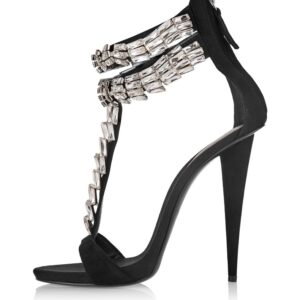 Sparkling Crystal Embellished High Heel Sandals