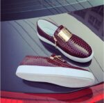 Patent Snake Print Platform Sneakers