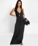Sensual Deep Open Back Maxi Dress