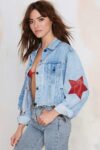 Red Star Loose Fit Denim Jacket