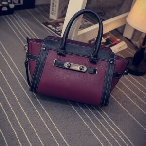 embossed leather black purple sleeve bag