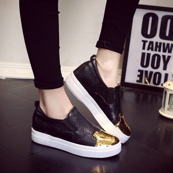 embossed leather black summer shoes