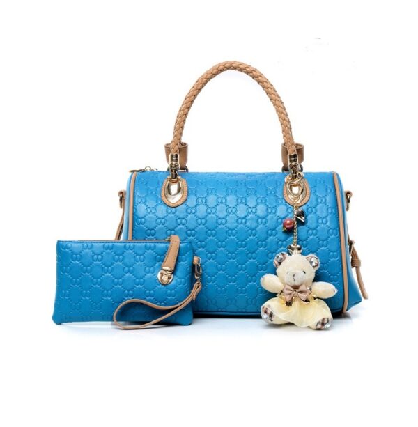 Embossed Leather Braided Bag – Soft & Plush 2 embossed leather blue sleeve bag