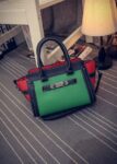 Luxury Embossed Genuine Leather Trapeze Arm Bag