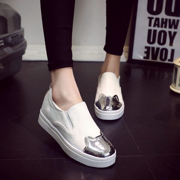 embossed leather white summer shoes