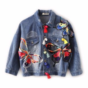 embroidered women denim jacket models