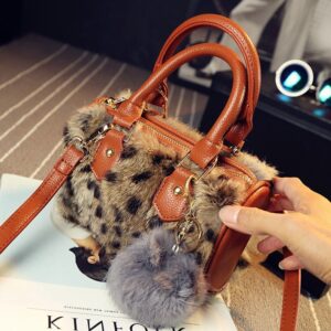 furred plush with accessory tan sleeve bag