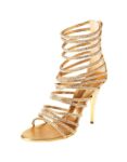 Sparkling Crystal Embellished Patent Stiletto Sandals