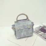 Elegant Gold Handle Vegan Leather Shoulder Bag