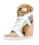 Luxury Suede Metal Buckle Hidden Heel Sneaker