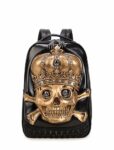 Daring Punk Big Skull Rivet Statement Vegan Backpack