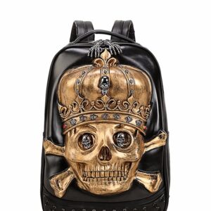 Daring Punk Big Skull Rivet Statement Vegan Backpack