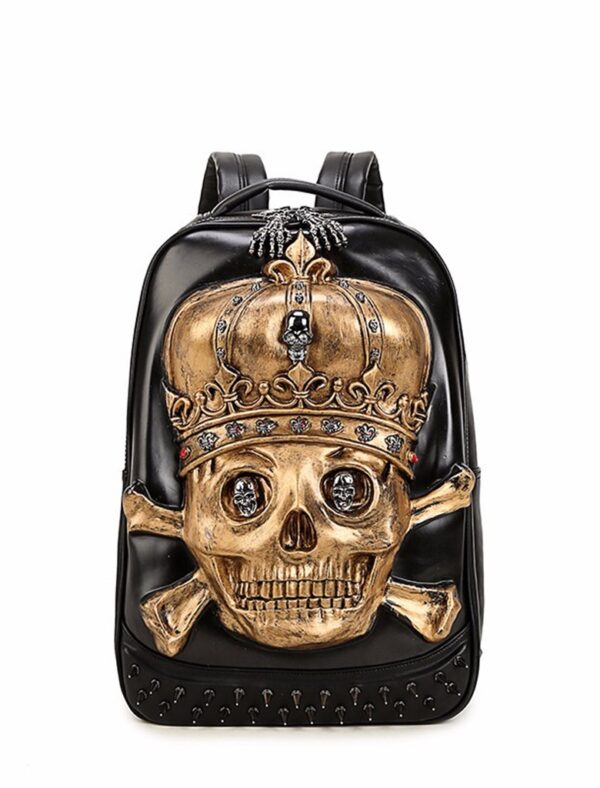 gold skull backpack rucksack