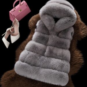 Luxury Hooded Oversized Winter Style Vegan Fur Vest