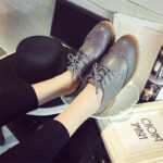 Buckle Lace-Up Vintage Oxford Shoes