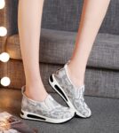 Sparkling Rhinestone Hidden Heel Mesh Sport Shoes