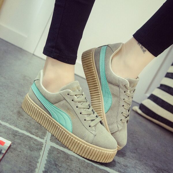 gray turquoise rihanna design sport shoes