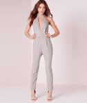 Elegant Backless Tie-Neck Jumpsuit
