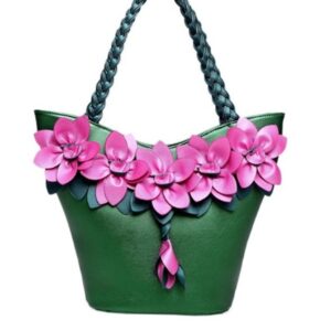 Romantic 3D Flower Woven Embellished Vegan Leather Bag