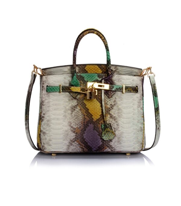 green yellow gray vintage genuine leather bag