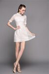 Romantic Lace Floral Chiffon Midi Dress