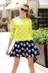 Knit Heart Top Patterned Skirt Set