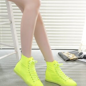 High-Top Lace-Up Cotton Canvas Sneakers
