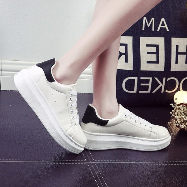 high platform women black white sport shoes