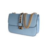 Studded Chain Detail Vegan Leather Clutch Bag