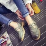 Buckle Lace-Up Vintage Oxford Shoes