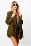 Lightweight Drawstring Pockets Hooded Nubuck Suede Jacket