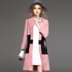 Pink Suede Long Contrast Jacket