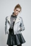 Shiny Metallic Silver Muflon Collar Lined Puffer Jacket