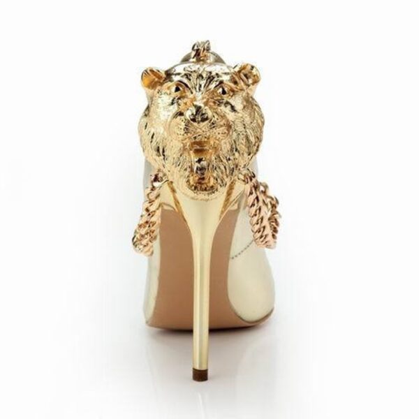 Tiger Embossed Patent Platform Stiletto Heels 1 leopard detail stiletto gold