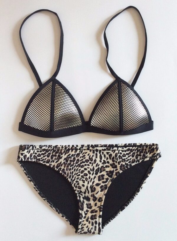 Chic Neon Shoulder Strap Bikini Set 3 leopard new season neon bikini