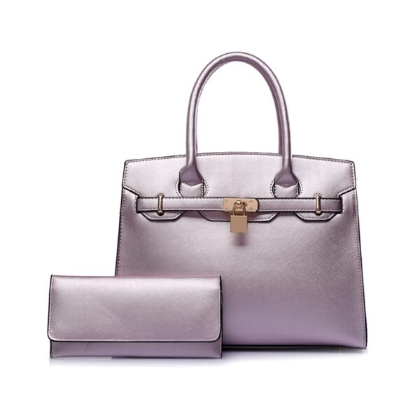 lilac famous brand sleeve hand bag