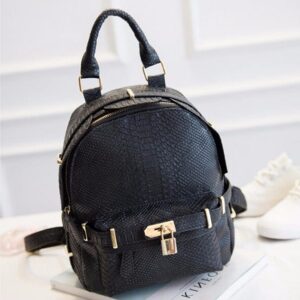 lock detail black women backpack rucksack