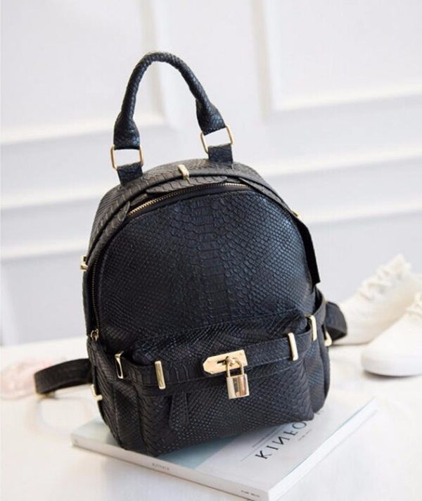 lock detail black women backpack rucksack