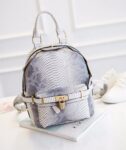 Crocodile Embossed Lock Detail Vegan Backpack