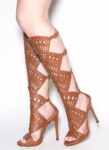 Stiletto Heel Long Gladiator Sandals