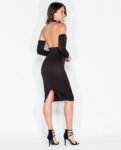 Chic Open Back Shoulder Halter Midi Dress